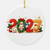 2027 Kerst Ornament schattig (Achterkant)