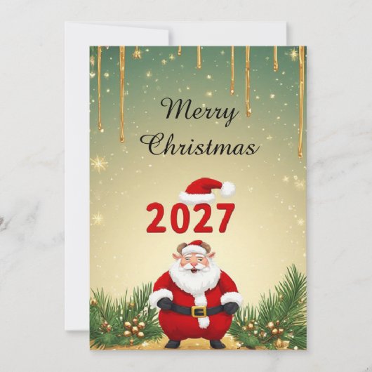2027 Kerstmis & Nieuwjaar ontwerp Kaart (Voorkant)