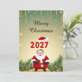 2027 Kerstmis & Nieuwjaar ontwerp Kaart (Staand voorkant)