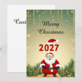 2027 Kerstmis & Nieuwjaar ontwerp Kaart (Voorkant / Achterkant)