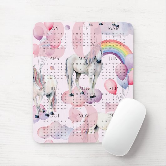 2027 Kinderen Eenhoorn Regenboog Maan Sterren Kale Muismat (Met muis)
