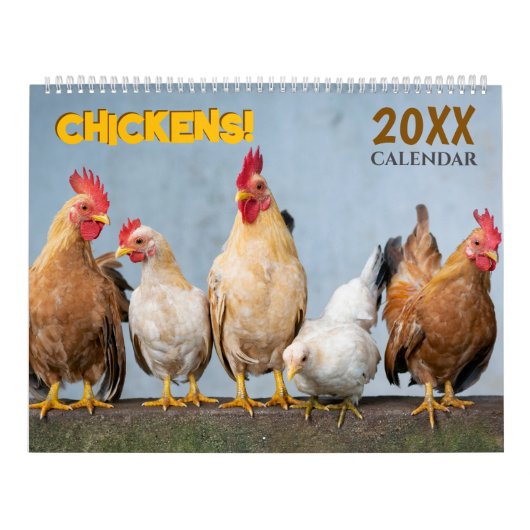 2027 Kippen Muurkalender Schattig Kalender (Hoes)