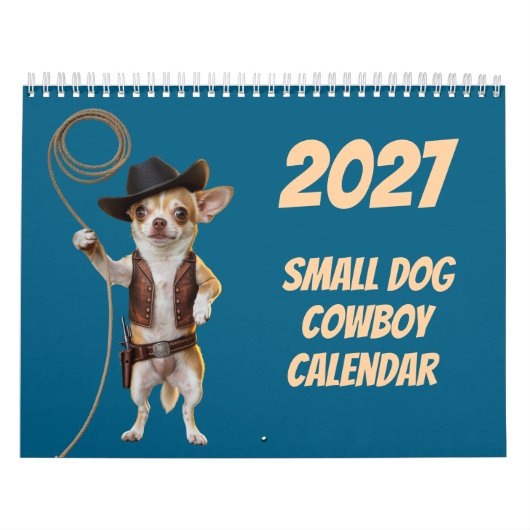 2027 Kleine Hond Cowboy Kalender (Hoes)