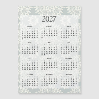 2027 Koelkastkalender bloemmotief 