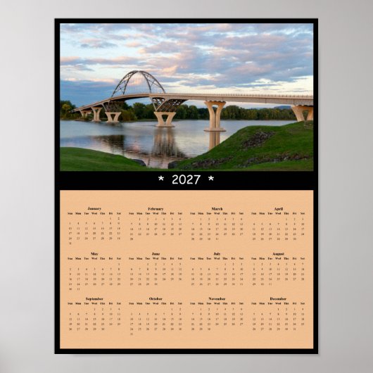 2027 Lake Champlain Brug Muurkalender - Schitteren Poster (Voorkant)