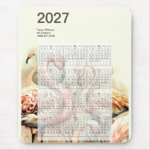 2027 Levendige Flamingo Kudde Tropische Kalender