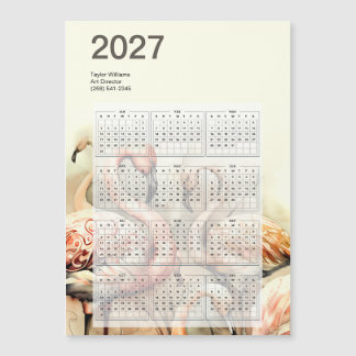 2027 Levendige Flamingokudde Tropische Kalenderkaa