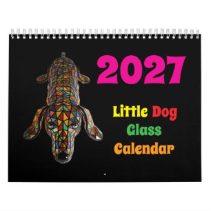 2027 Little Dog Glass Agenda Kalender