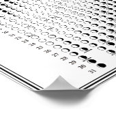 2027 Maancyclus Minimalistische Maanfasekalender Poster (Hoek)