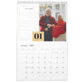 2027 Maandelijkse foto- en moderne notitiesectie Kalender (Jan 2027)