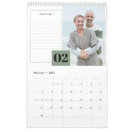 2027 Maandelijkse foto- en moderne notitiesectie Kalender