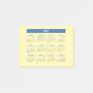 2027 Maandkalender Blauwe Versie Post-it® Notes