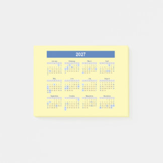 2027 Maandkalender Blauwe Versie Post-it® Notes