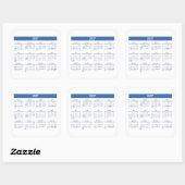 2027 Maandkalender Blauwe Versie Vierkante Sticker (Vel)