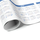 2027 Maandkalenderpatroon Cadeaupapier (Rol Hoek)