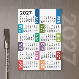 2027 Magneetkalender - Maand funky kleurrijke maan