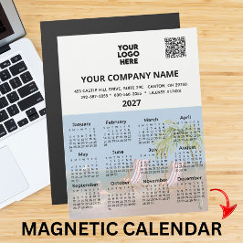2027 Magneetkalender Strand Oceaan Palmboom