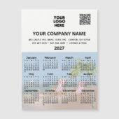 2027 Magneetkalender Strand Oceaan Palmboom (Voorkant)