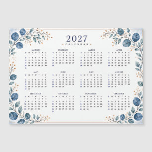 2027 Magnetische Kalender, Blauwe & Groene Eucalyp