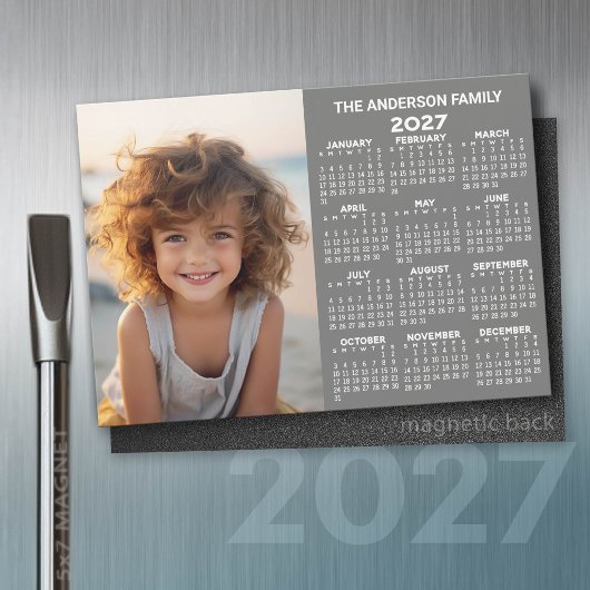 2027 Magnetische Kalender - Foto Jaaroverzicht Mod