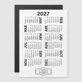2027 Magnetische Kalender Zakelijk Logo Magnetisch (Voorkant / Achterkant)