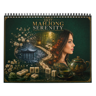 2027 Mahjong Serenity Four Seasons Wandkalender Kalender