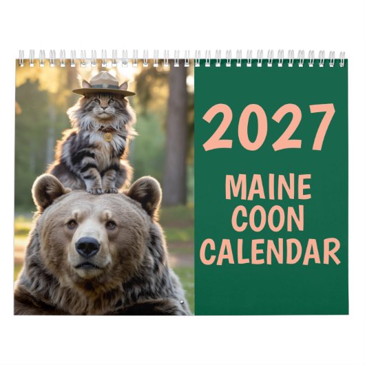 2027 Maine Coon kattenkalender Kalender (Hoes)