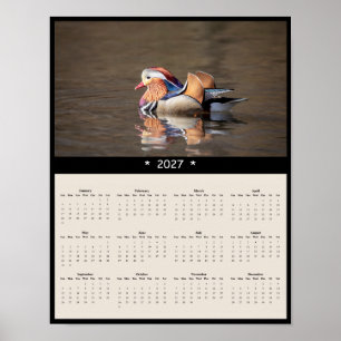 2027 Mandarijneend Muurkalender - Wilde leven Poster