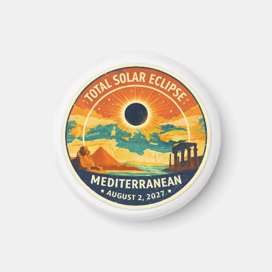 2027 Mediterranean Solar Eclipse Magneet (Voorkant)