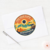 2027 Mediterranean Solar Eclipse Ronde Sticker (Envelop)