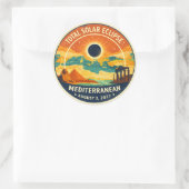 2027 Mediterranean Solar Eclipse Ronde Sticker (Tas)