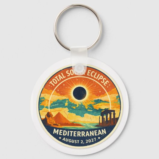 2027 Mediterranean Solar Eclipse Sleutelhanger (Voorkant)