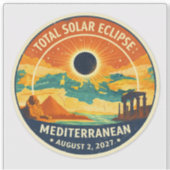 2027 Mediterranean Solar Eclipse Sticker (Voorkant)