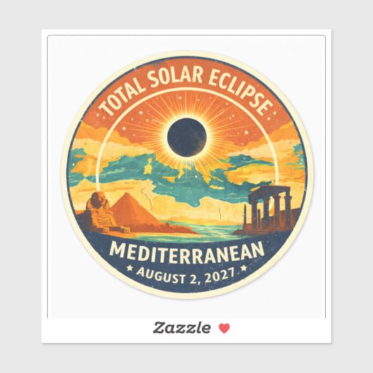 2027 Mediterranean Solar Eclipse Sticker (Vel)