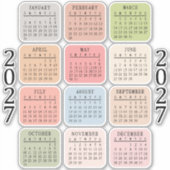 2027 Micro Agenda Pastel Kleur Bujo Planner Sticker (Voorkant)