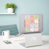 2027 Micro Agenda Pastel Kleur Bujo Planner Sticker (Laptop op bureau)