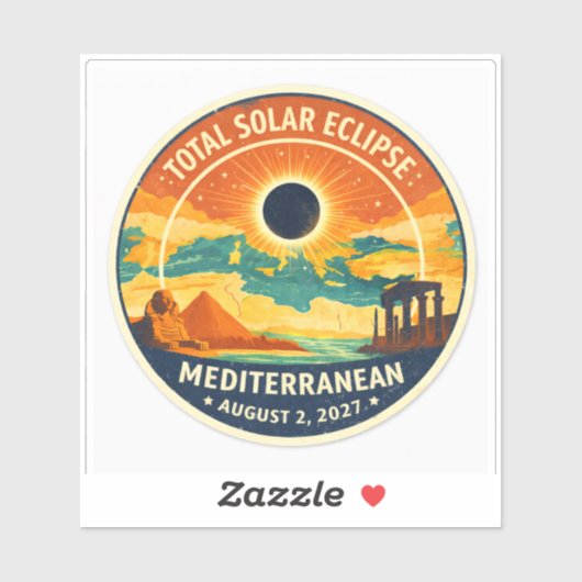 2027 Middellandse Zee Zonsverduistering Sticker (Vel)
