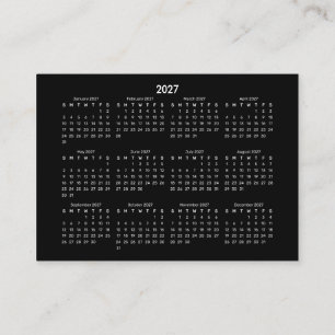 2027 Mini POCKET-agenda ZONDAG Start ZWART Visitekaartje