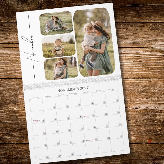 2027 Minimaal Moderne Aangepaste Fotosamenstelling Kalender
