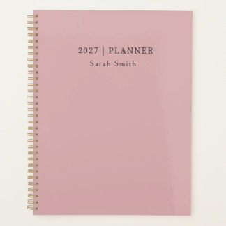 2027 Minimaal Planner Stof Roze Blush Cover
