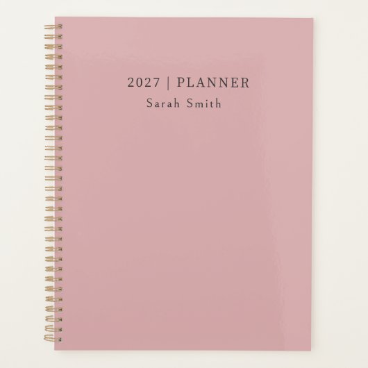 2027 Minimaal Planner Stof Roze Blush Cover (Voorkant)