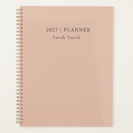 2027 Minimaal Planner Warm Zand Blush Cover (Voorkant)