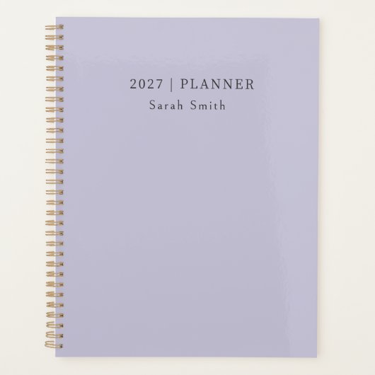 2027 Minimaal Planner Zachte Lavendelmist Cover (Voorkant)