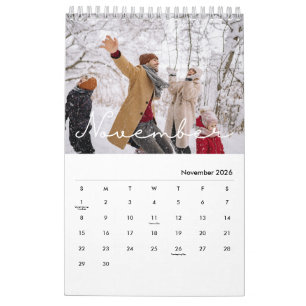 2027 Minimalistisch Script Aangepaste Foto Kalender