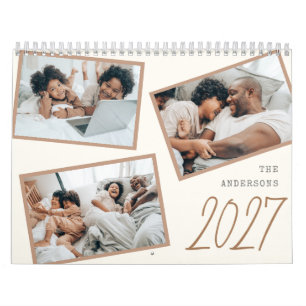 2027 Modern Minimalistische Boho Familie Fotocolla Kalender