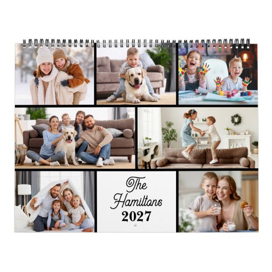 2027 Moderne Aangepaste Gezinsfotokalender Kalender (Hoes)