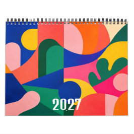 2027 Moderne Abstract Kleurrijke Hedendaagse Kunst Kalender