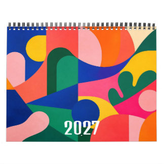 2027 Moderne Abstract Kleurrijke Hedendaagse Kunst Kalender
