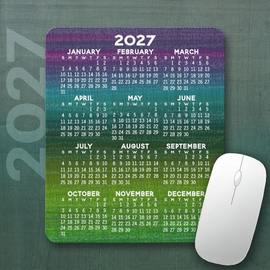 2027 Moderne Abstracte Kalender Verticaal Muismat