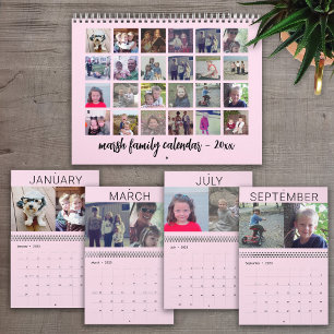 2027 - Moderne gezelfgemaakte foto - Roze Kalender